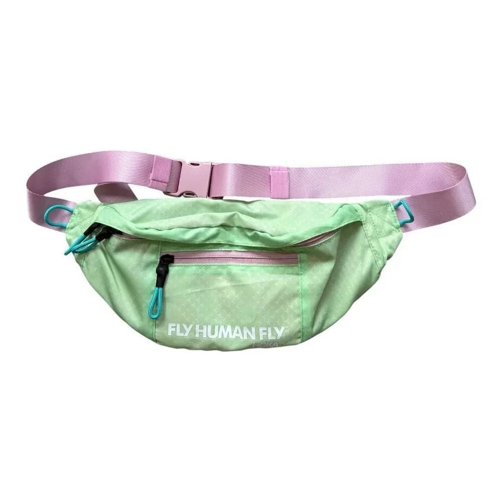 HOKA Fly Human Fly Running Waist Pack Bag Fanny Pack Mint Green Pink Adjustable